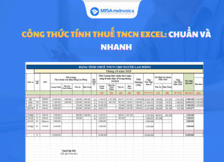 Công thức tính thuế thu nhập cá nhân Excel: Chuẩn và Nhanh công thức tính thuế TNCN