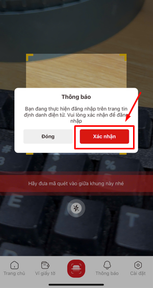 xác nhận đăng nhập