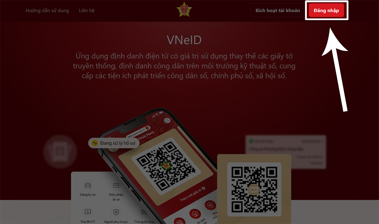 đăng nhập vneid