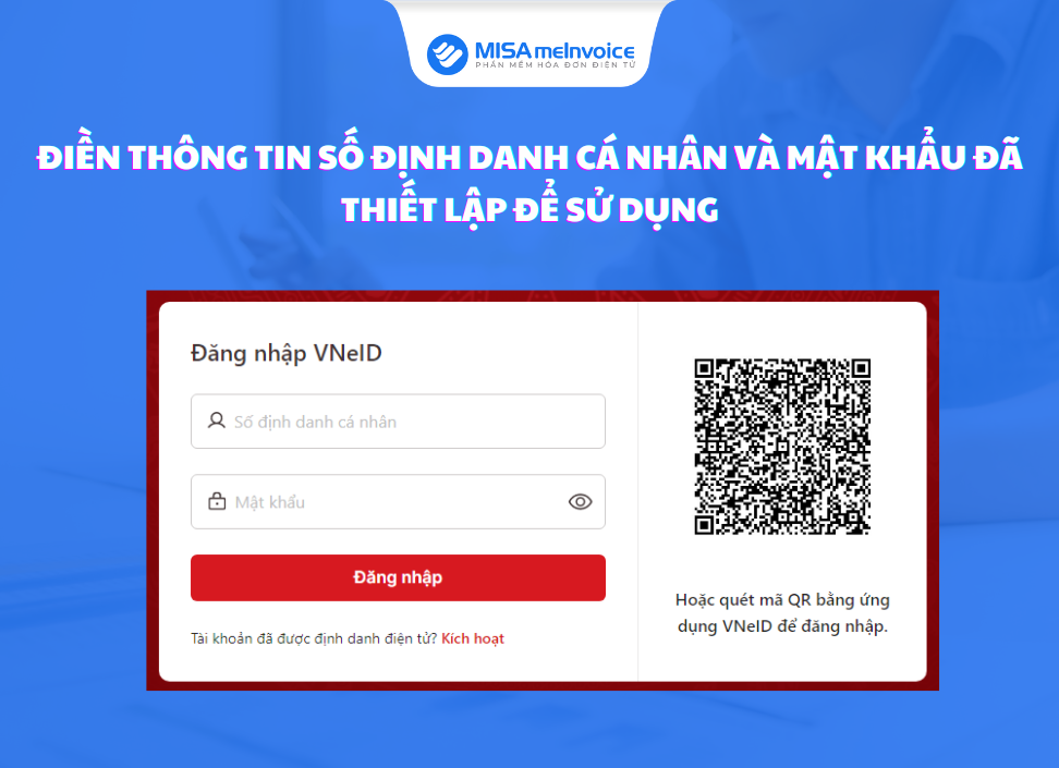 điền thông tin để sử dụng VNeID