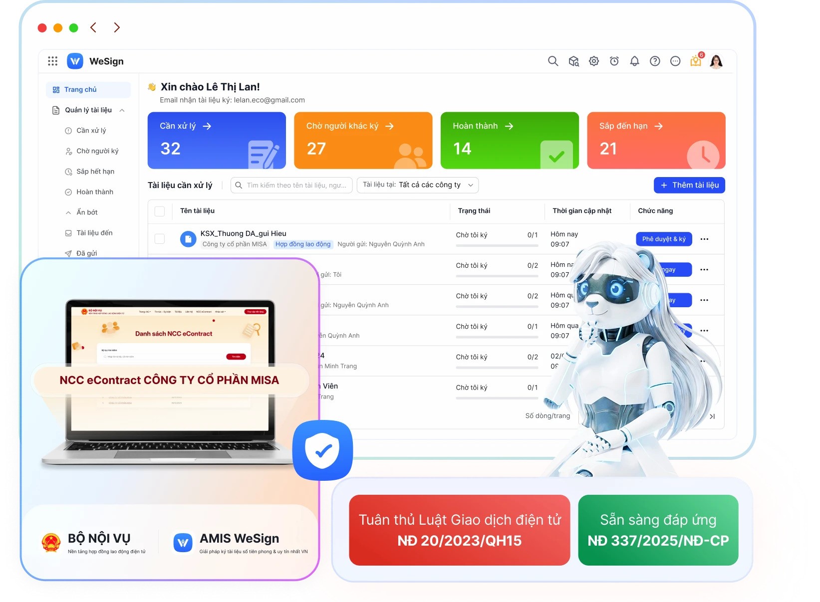 giao diện amis wesign