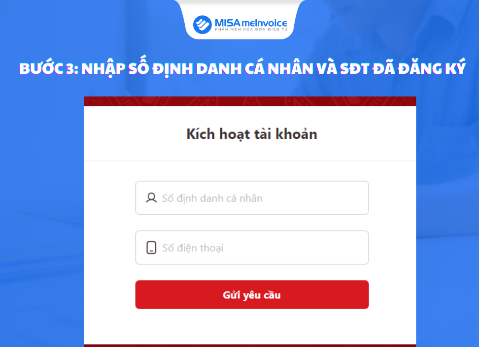 nhập số định danh cá nhân