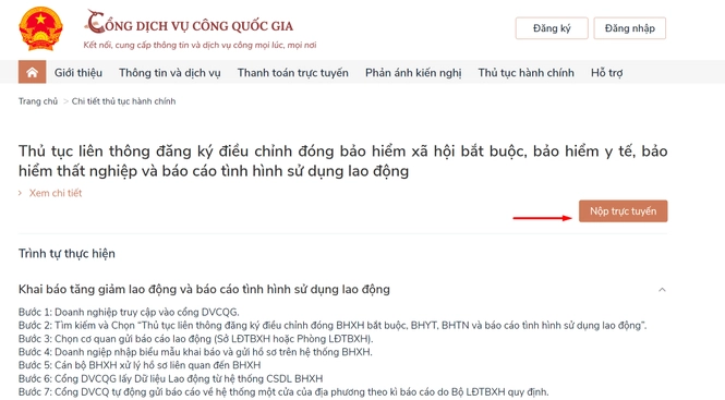 nộp trực tuyến