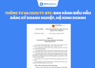 Thông tư 68/2025/TT-BTC: Ban hành biểu mẫu đăng ký hộ kinh doanh, doanh nghiệp Thông tư 68/2025/TT-BTC: Ban hành biểu mẫu đăng ký doanh nghiệp, hộ kinh doanh