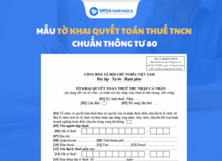 Mẫu tờ khai quyết toán thuế TNCN chuẩn thông tư 80 Tờ khai quyết toán thuế TNCN