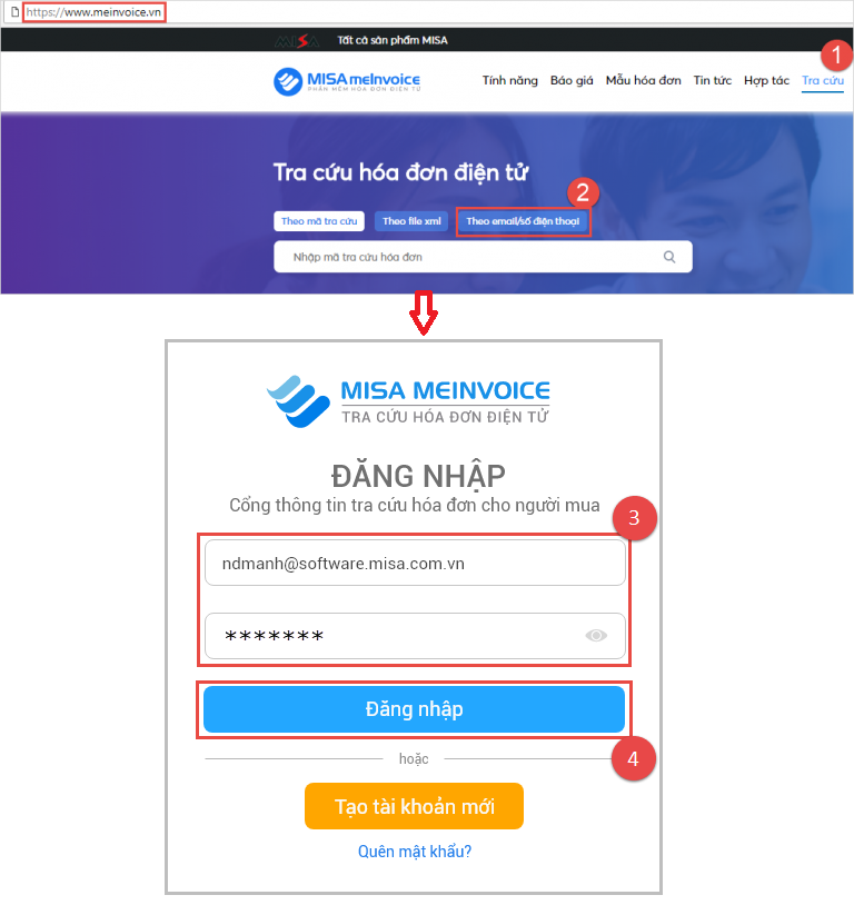 tra cứu hóa đơn theo số điện thoại