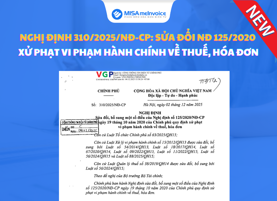 NĐ 310-2025 Nghị định 310/2025 về xử phạt hóa đơn