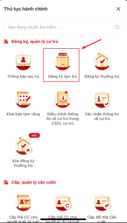 đăng ký tạm trú