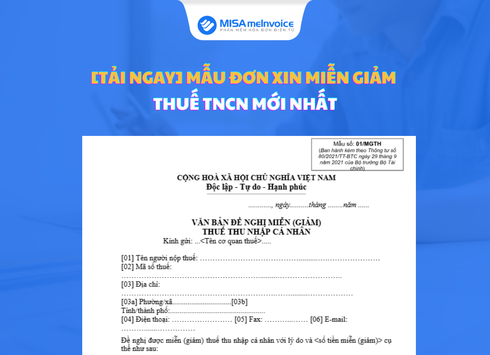 don-mien-giam-thue-TNCN đơn miễn giảm thuế TNCN