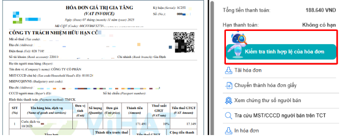 kiểm tra hóa đơn