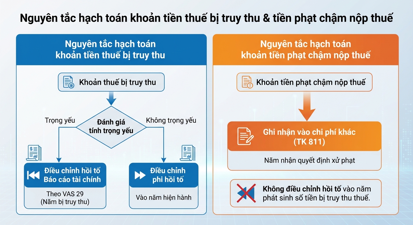nguyên tắc hạch toán tiền chậm nộp thuế