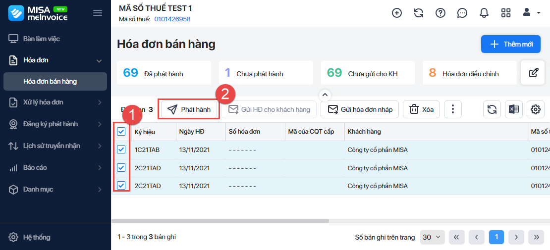 phát hành hóa đơn có mã hàng loạt