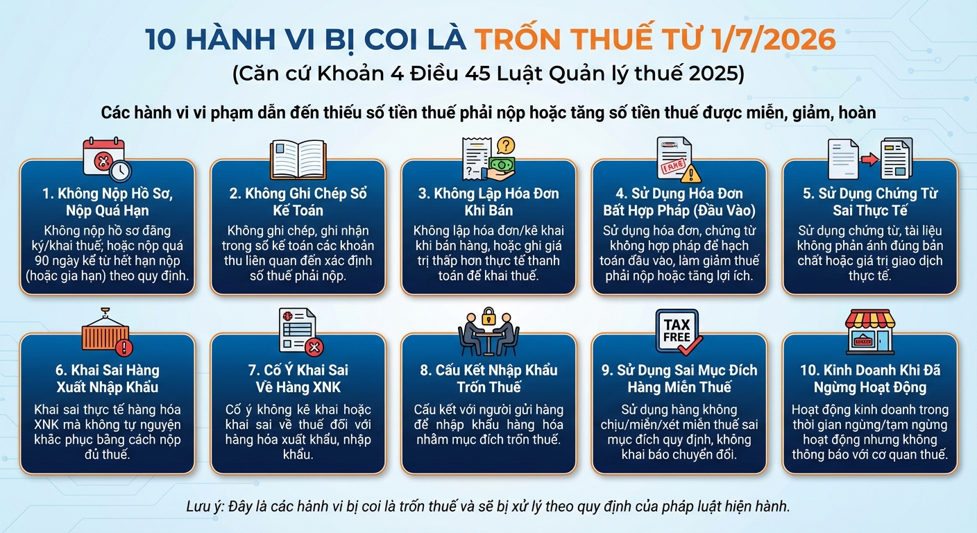 10 hành vi bị coi là trốn thuế