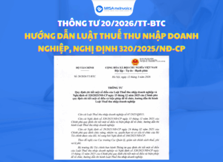 Thông tư 20/2026/TT-BTC: Hướng dẫn Luật Thuế thu nhập doanh nghiệp, Nghị định 320/2025/NĐ-CP