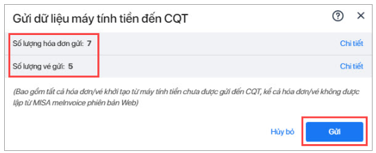 gửi dữ liệu từ máy tính tiền