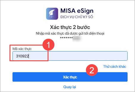 nhấn xác thực