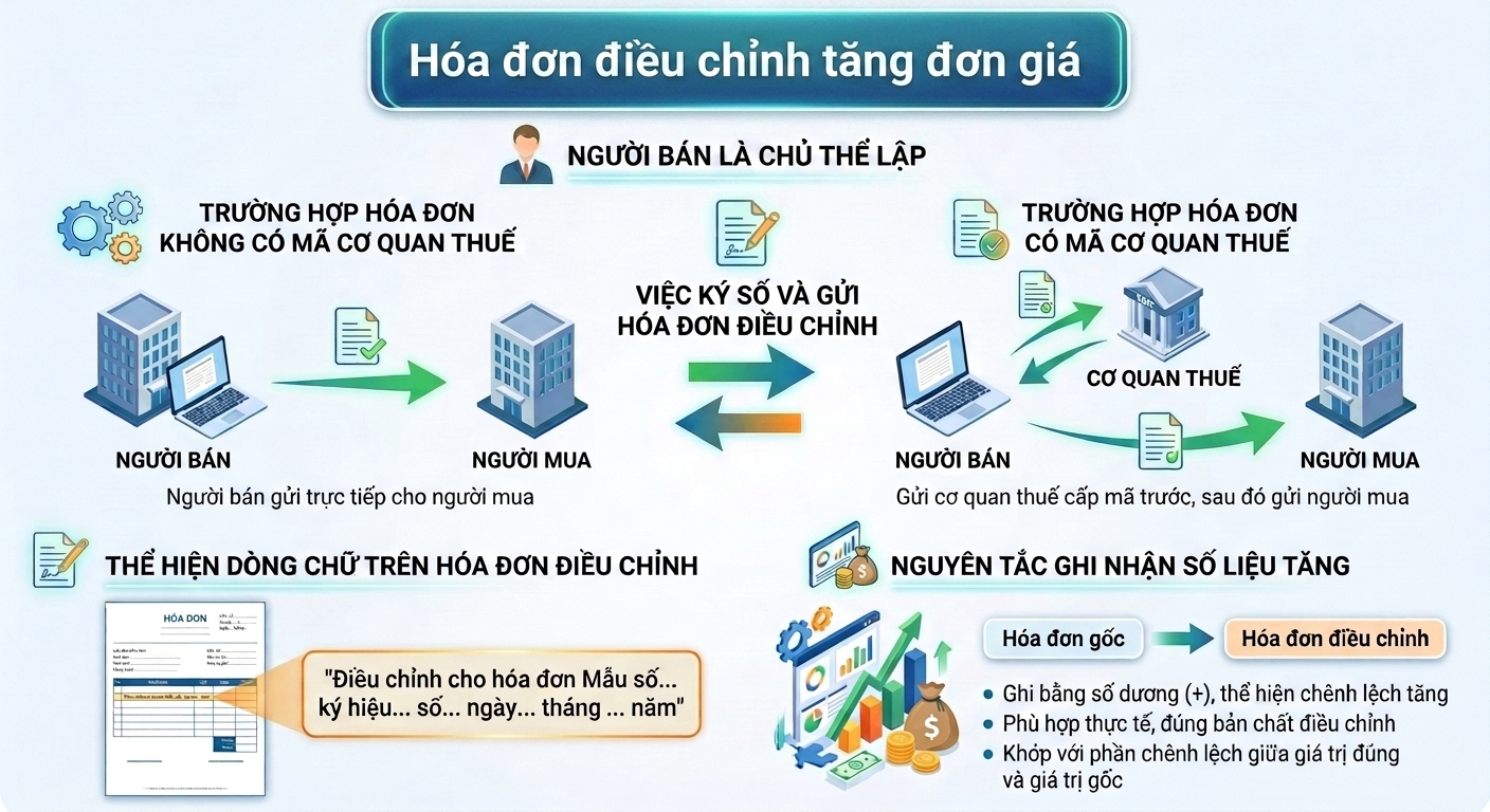 hóa đơn điều chỉnh tăng đơn giá
