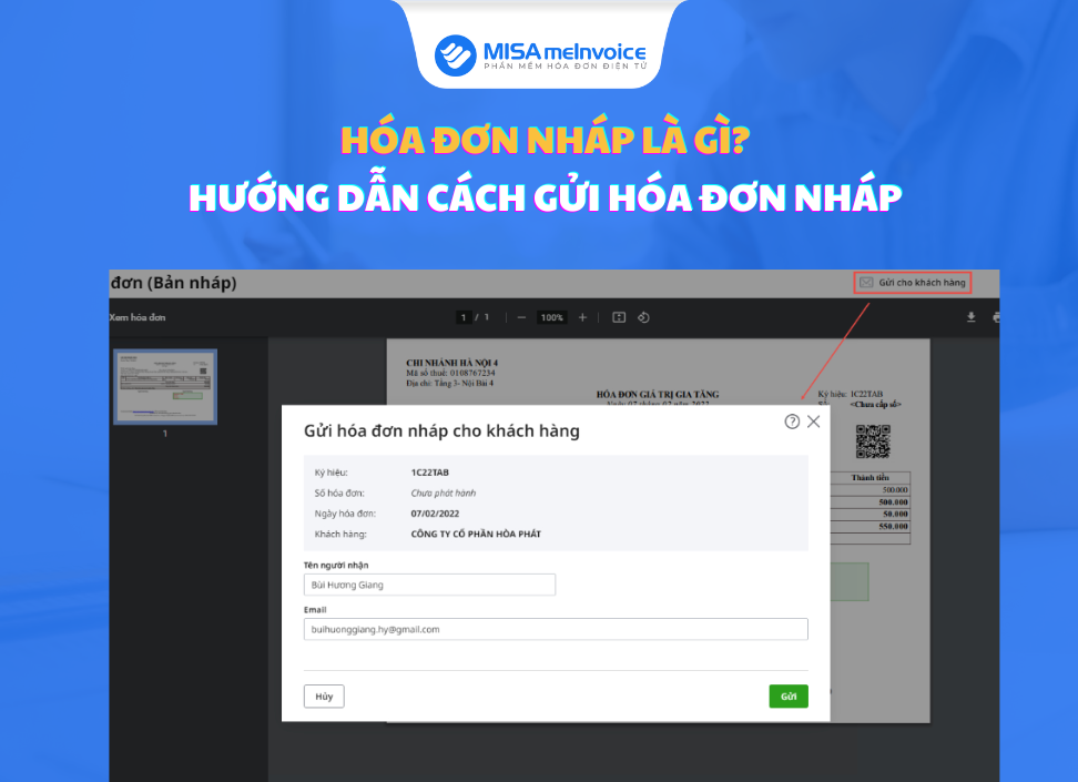 Hóa đơn nháp là gì? Hướng dẫn cách gửi hóa đơn nháp cho khách hàng hóa đơn nháp