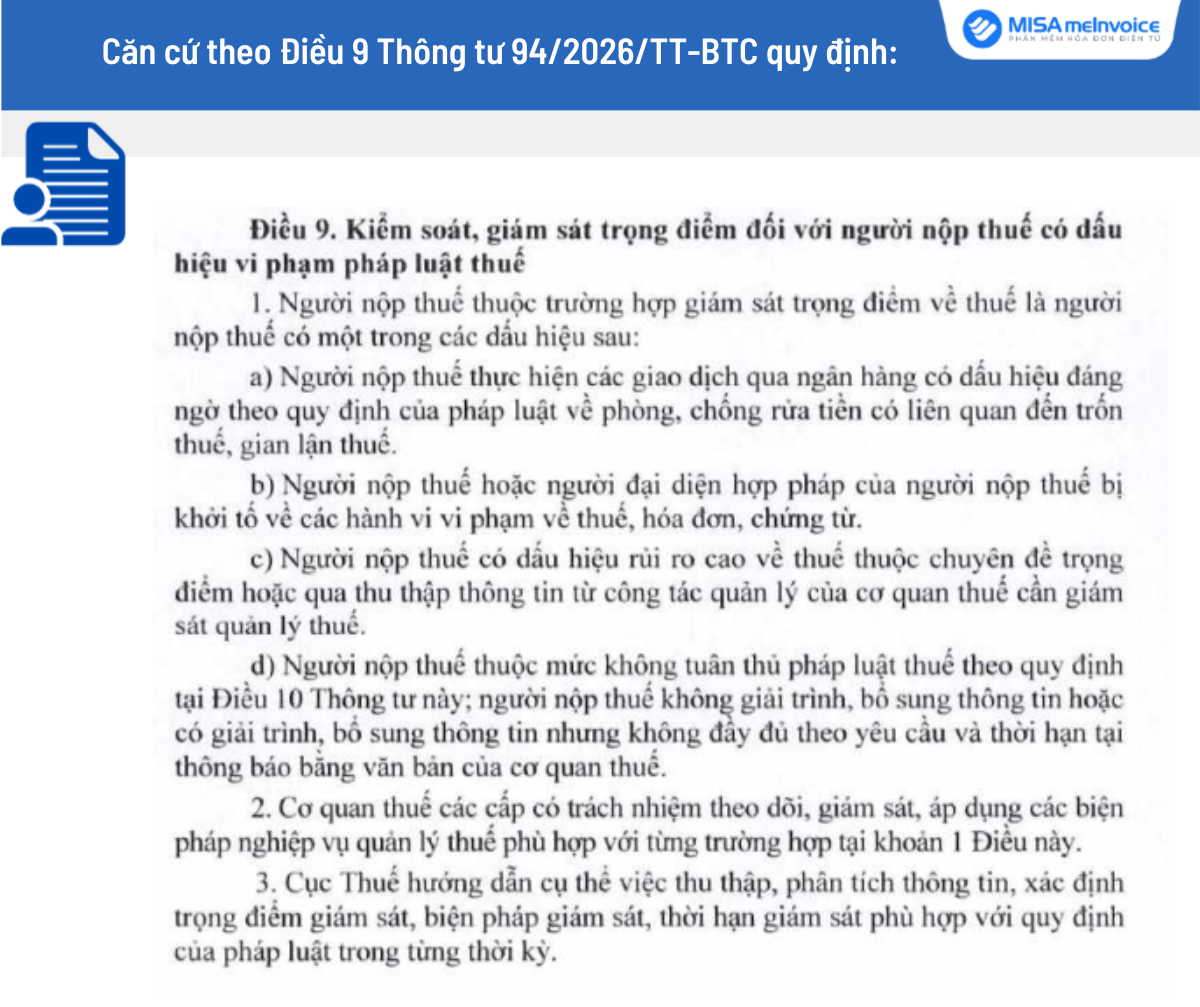 điều 9 Thông tư 94/2026/TT-BTC
