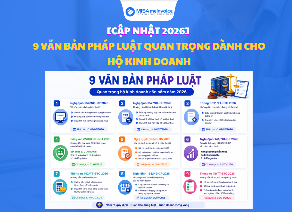 9 văn bản pháp luật quan trọng dành cho hộ kinh doanh đến ngày 01/07/2026 văn bản pháp luật mới